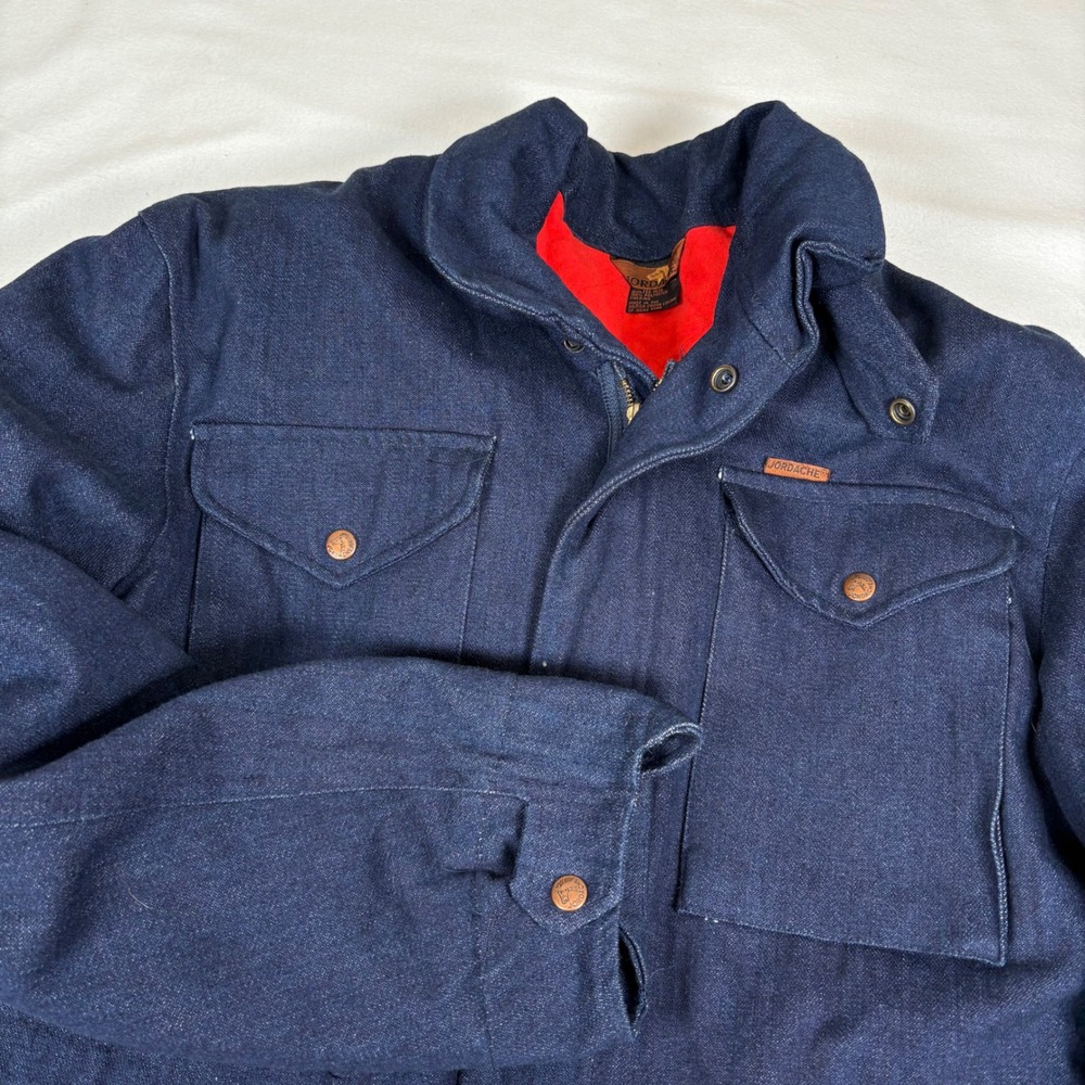 Vtg Jordache Womens Denim Barn Jacket‎ M Quilted Lined Chore Coat Made Hong Kong